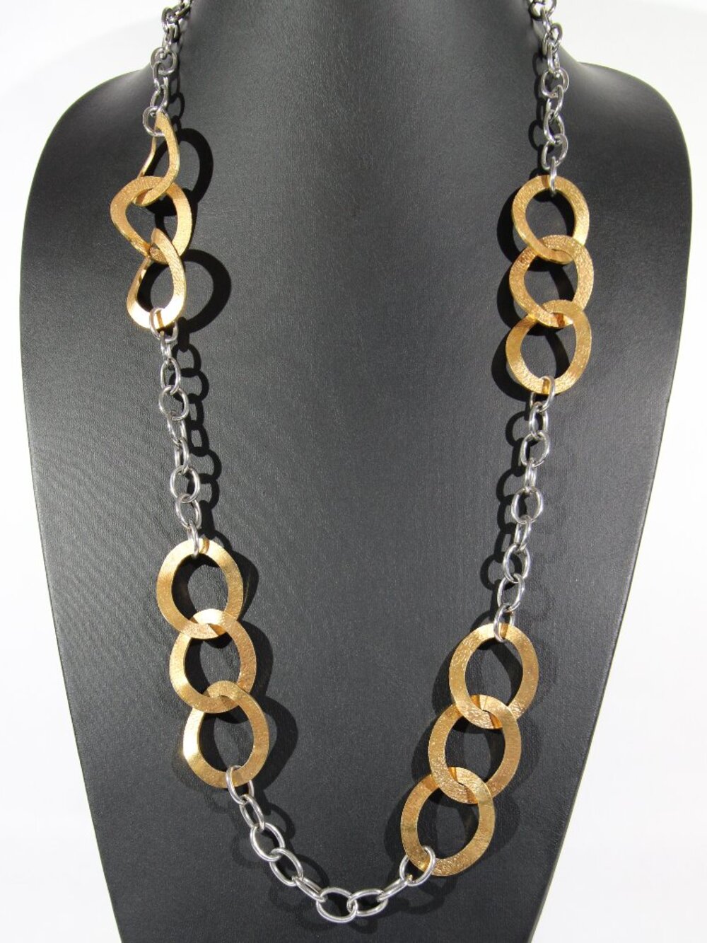 Steel by Design 18k Gold Plated and Gold Tone Circles Necklace